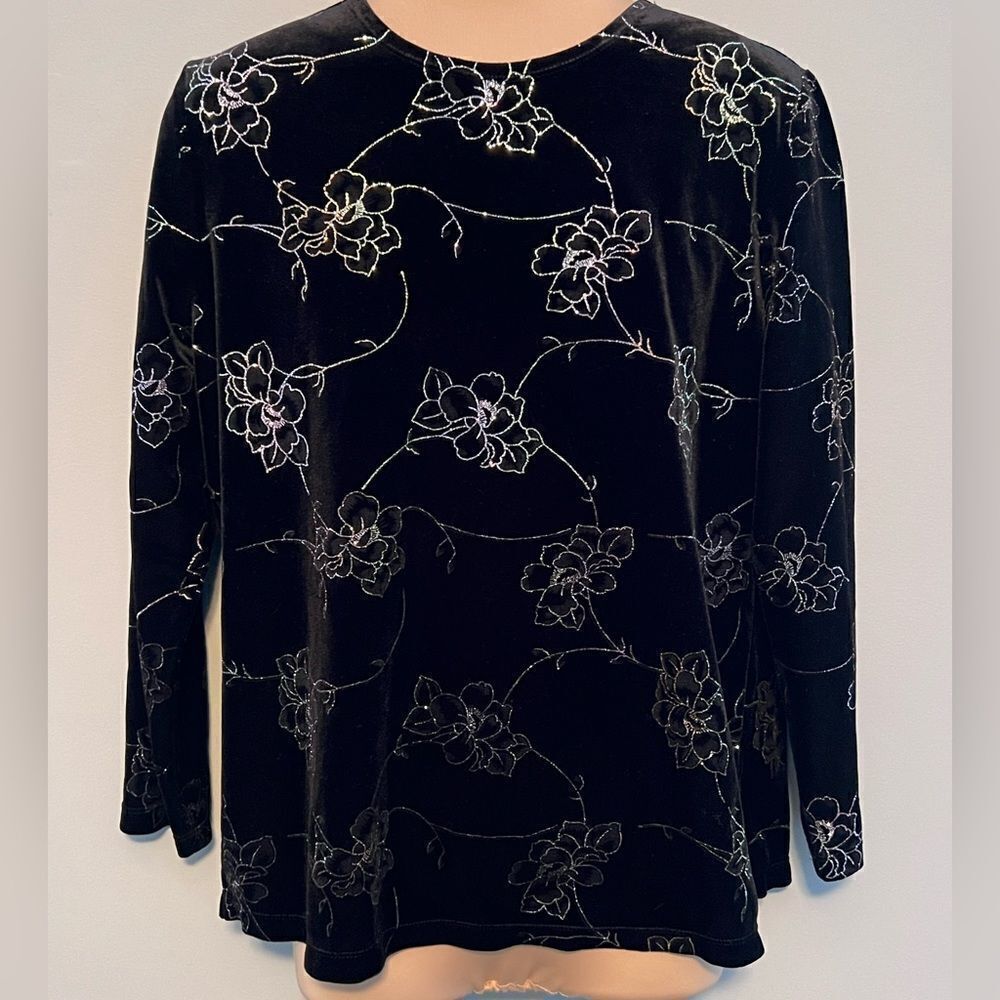Notations Black Velvet Top, size XL